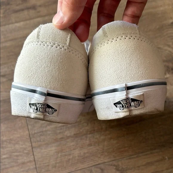 Vans Old Skool Womens Cream and Animal Print Leather Sneakers excellent size 8.5 - Picture 6 of 7